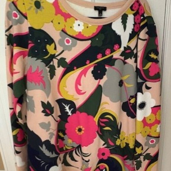 Talbots Pink Flowers Sweatshirt Size X - Picture 2 of 2